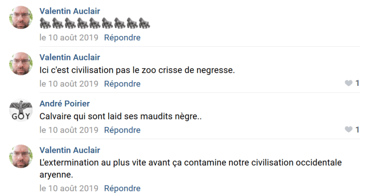 valentin sur les noirs