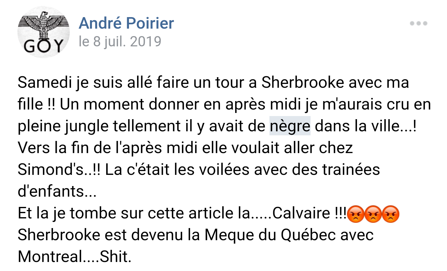 z2bc témoignage raciste